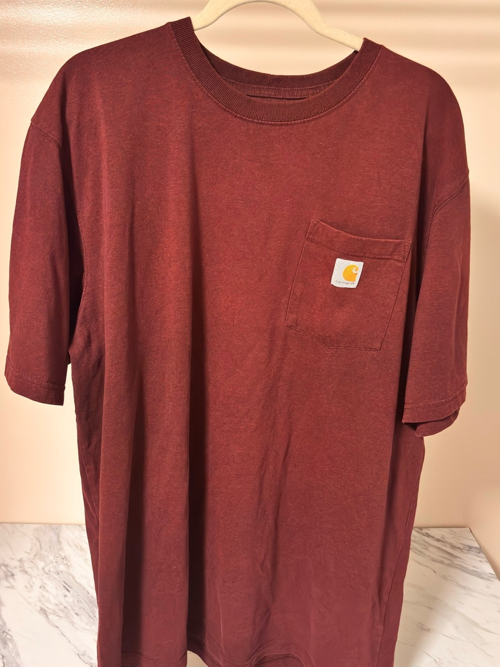 Carhartt Short Sleeve Pocket Tee in Burgundy Red XL
